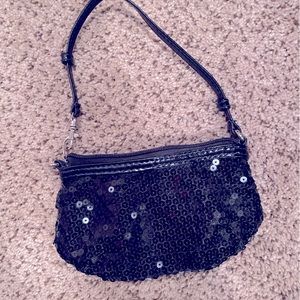 Small black sequined bag